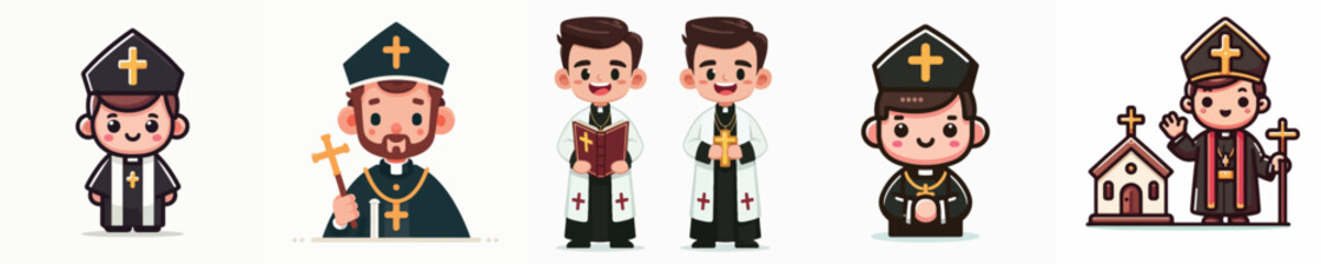 vector of a priest.