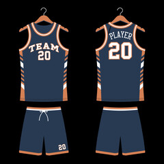 Basketball Jersey and Shorts Mockup: Front and Back View, Team Apparel Design