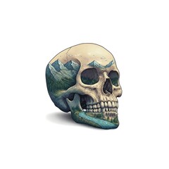 skull and crossbones on white