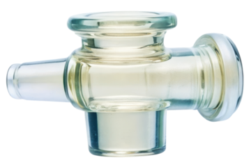 Laboratory glass adapter fitting for scientific apparatus isolated on a transparent background