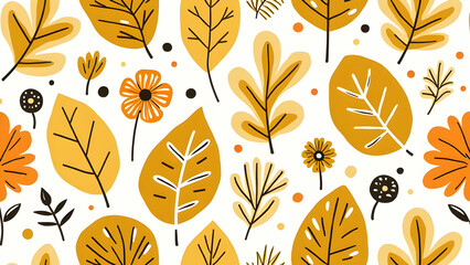 A Warm and Fuzzy Autumn Leaves Flower Floral Pattern