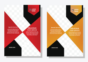 Delicious food restaurant flyer template design a4 print