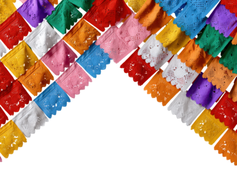 Colorful Papel Picado Banners for Mexican Celebrations and Events
