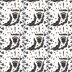 Seamless pattern floral plant ornament flowers