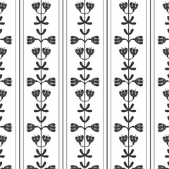 Seamless pattern floral plant ornament flowers