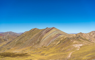 PALCOYO RAINBOW MOUNTAINS IN THE ANDES OF PERU..