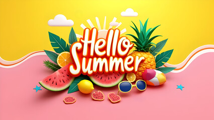 Fresh Summer Fruits and a Festive Party Invitation Design