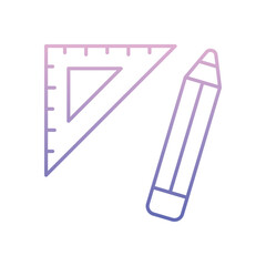 pencil and Ruler Icon vector stock illustration
