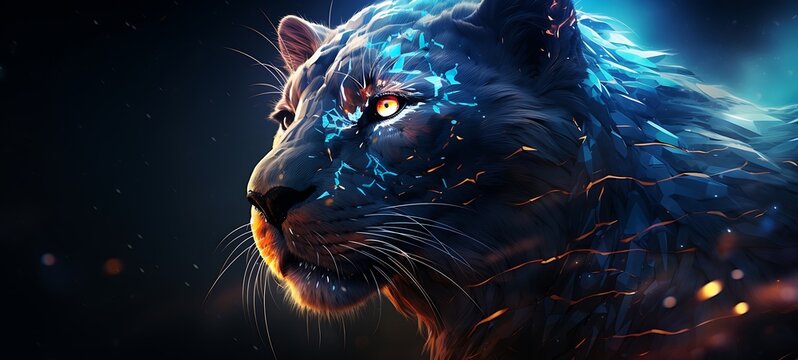 panther lion shaped constellation, ai generative