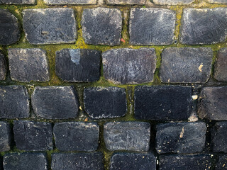 Old Mossy Stone Brick Wall Texture – Rustic Medieval Background