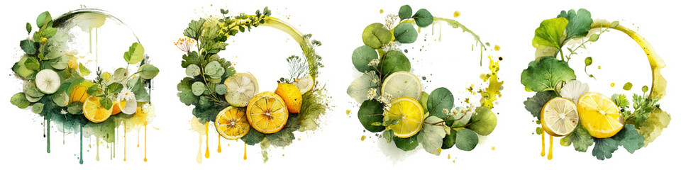 Fresh Citrus Wreaths with Eucalyptus and Greenery Elements