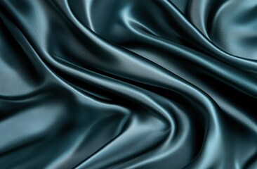 Fototapeta premium Smooth, flowing teal fabric with soft, gentle curves