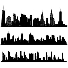 Obraz premium Distinctive vector skyline showcases iconic city silhouettes in a modern artistic style