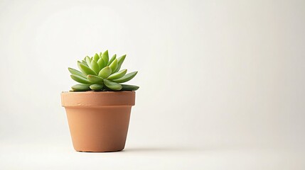 Obraz premium Mini Potted Plant on White Background for Home Decor and Office Desk