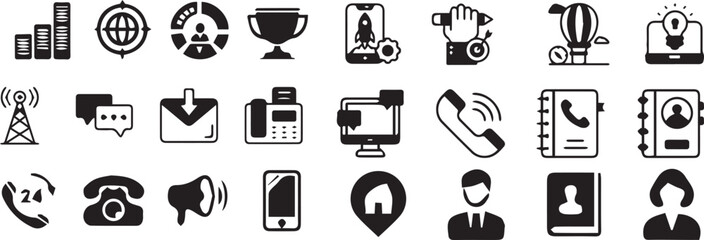 Business and Strategy Concept Illustrations – Planning, Marketing, Management & Finance Icons and editable set