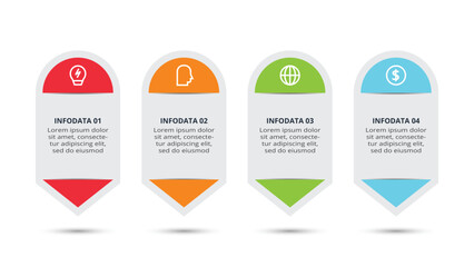 Workflow concept for infographic with 4 steps, options, parts or processes. Business data visualization.