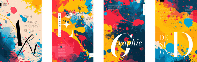 Colorful abstract paint splash background with watercolor blots, ink stains and bold brush strokes. Grunge texture perfect for flyers, posters, invitations, music events or modern art exhibitions. Eps