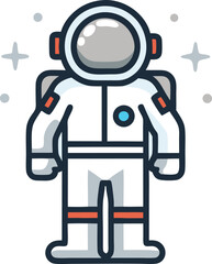 astronaut vector illustration with simple black and white design. Astronaut icon