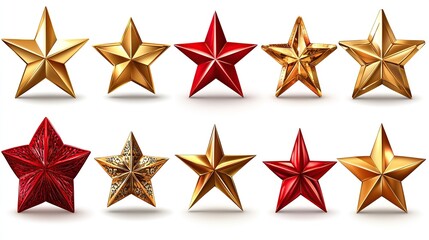 Obraz premium Collection of golden and red stars