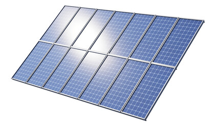Isometric view of a solar panel isolated on a transparent background. 3D illustration.