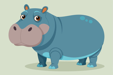 Illustration of Hippopotamus standing isolated