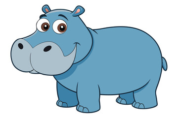 Illustration of Hippopotamus standing isolated
