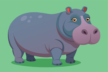 Illustration of Hippopotamus standing isolated