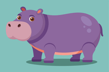 Illustration of Hippopotamus standing isolated