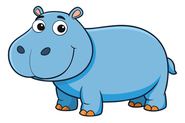 Illustration of Hippopotamus standing isolated