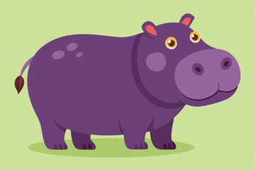 Illustration of Hippopotamus standing isolated