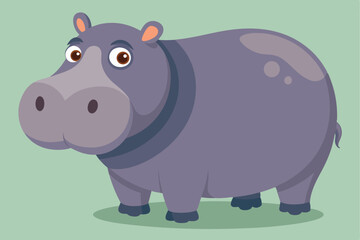Illustration of Hippopotamus standing isolated