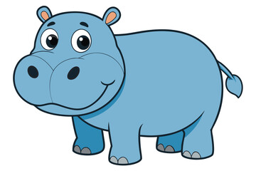 Illustration of Hippopotamus standing isolated