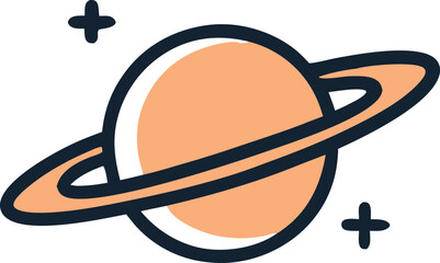 saturn planet minimalist space exploration © IshratJahan