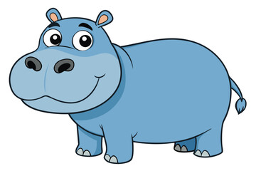 Illustration of Hippopotamus standing isolated