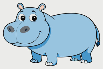 Illustration of Hippopotamus standing isolated