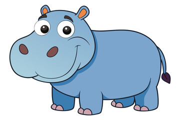 Illustration of Hippopotamus standing isolated