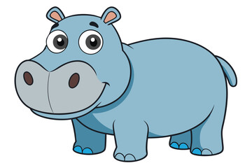 Illustration of Hippopotamus standing isolated