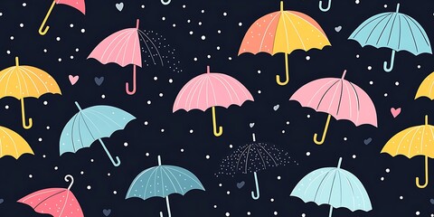 Obraz premium Colorful Umbrella seamless pattern