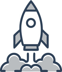 Rocket space ship, isolated on white. 