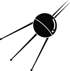 Sputnik Satellite Icon on Transparent Background