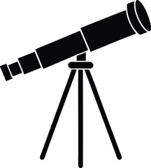 telescope astronomy silhouette icon black