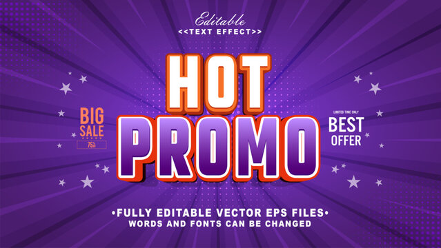 3d  hot promo bold text effect