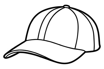 Baseball Cap Line Art Vector Illustration