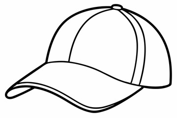 Baseball Cap Line Art Vector Illustration