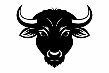 Buffalo Head Silhouette Vector Illustration