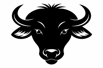 Buffalo Head Silhouette Vector Illustration
