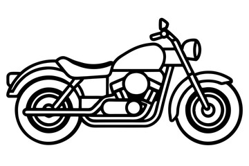 Fototapeta premium Harley Style Motorcycle Line Art Vector Illustration