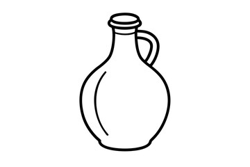 Moonshine Jug Line Art Vector Illustration