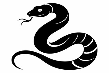 Rattlesnake Coiled And Ready Silhouette Vector Illustration