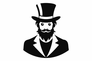 Uncle Sam Top Hat Silhouette Vector Illustration
